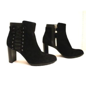 Adrienne Vittadini Trend Black Suede Bootie Sz 7.5